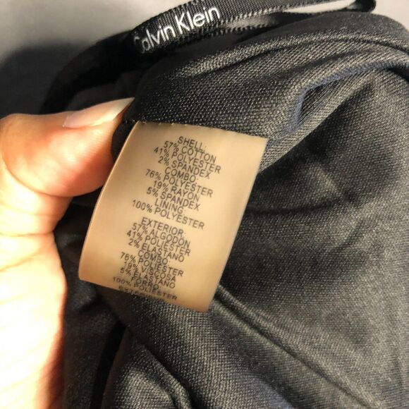 calvin klein womens skirt 4 small s white black textured zip back zip work r1 - Picture 4 of 13